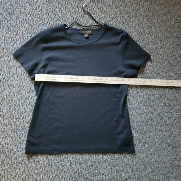 Karen Kane Basic  Black Short Sleeve Black Tee Shirt Size Medium - Picture 8 of 9